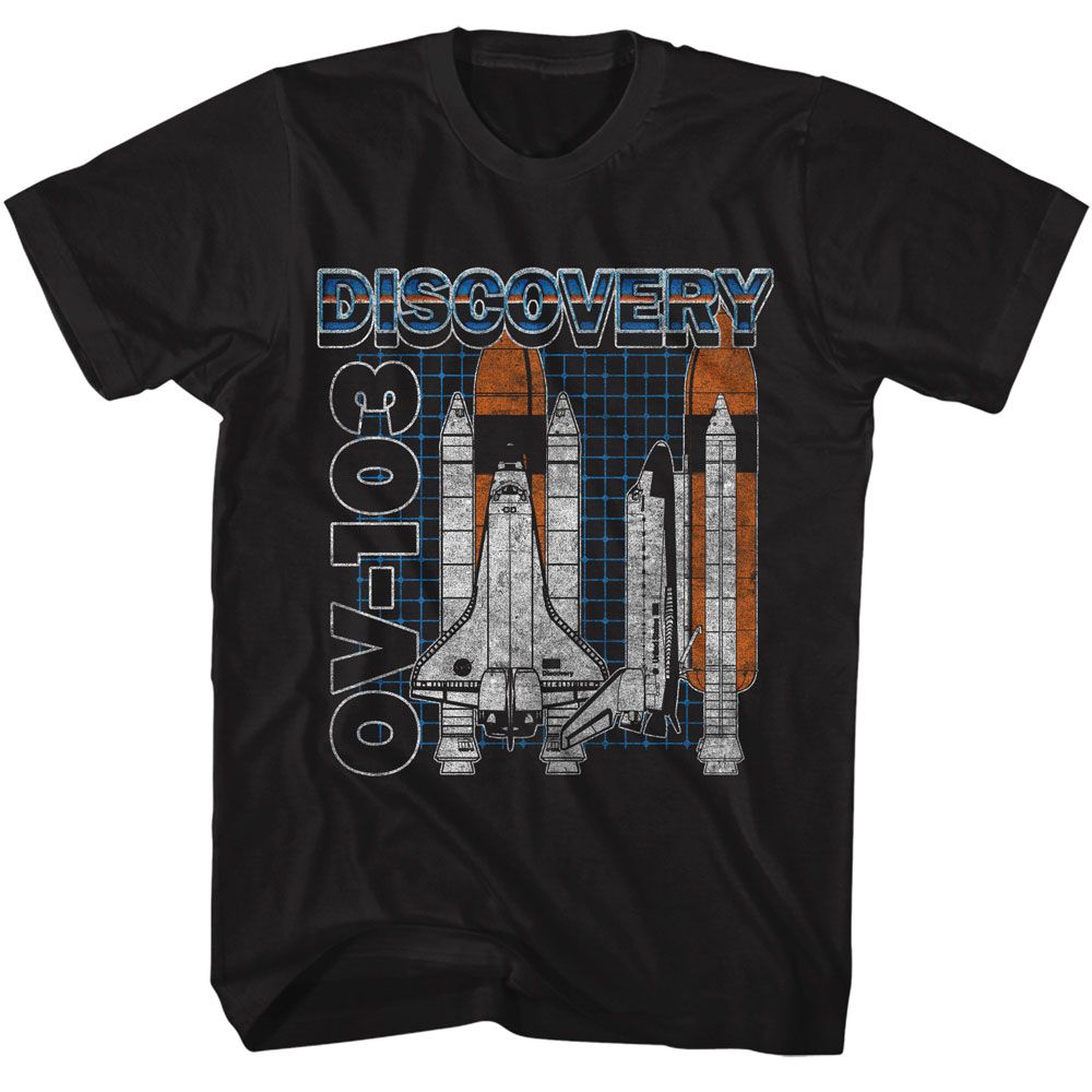 NASA - Discovery OV-103 - American Classics - Solid Black Adult Short Sleeve T-Shirt