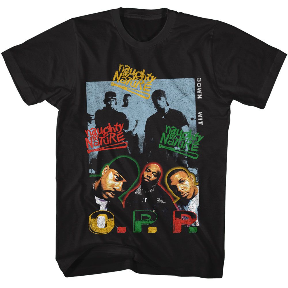 Naughty By Nature - Down Wit OPP - American Classics - Solid Black Adult Short Sleeve T-Shirt