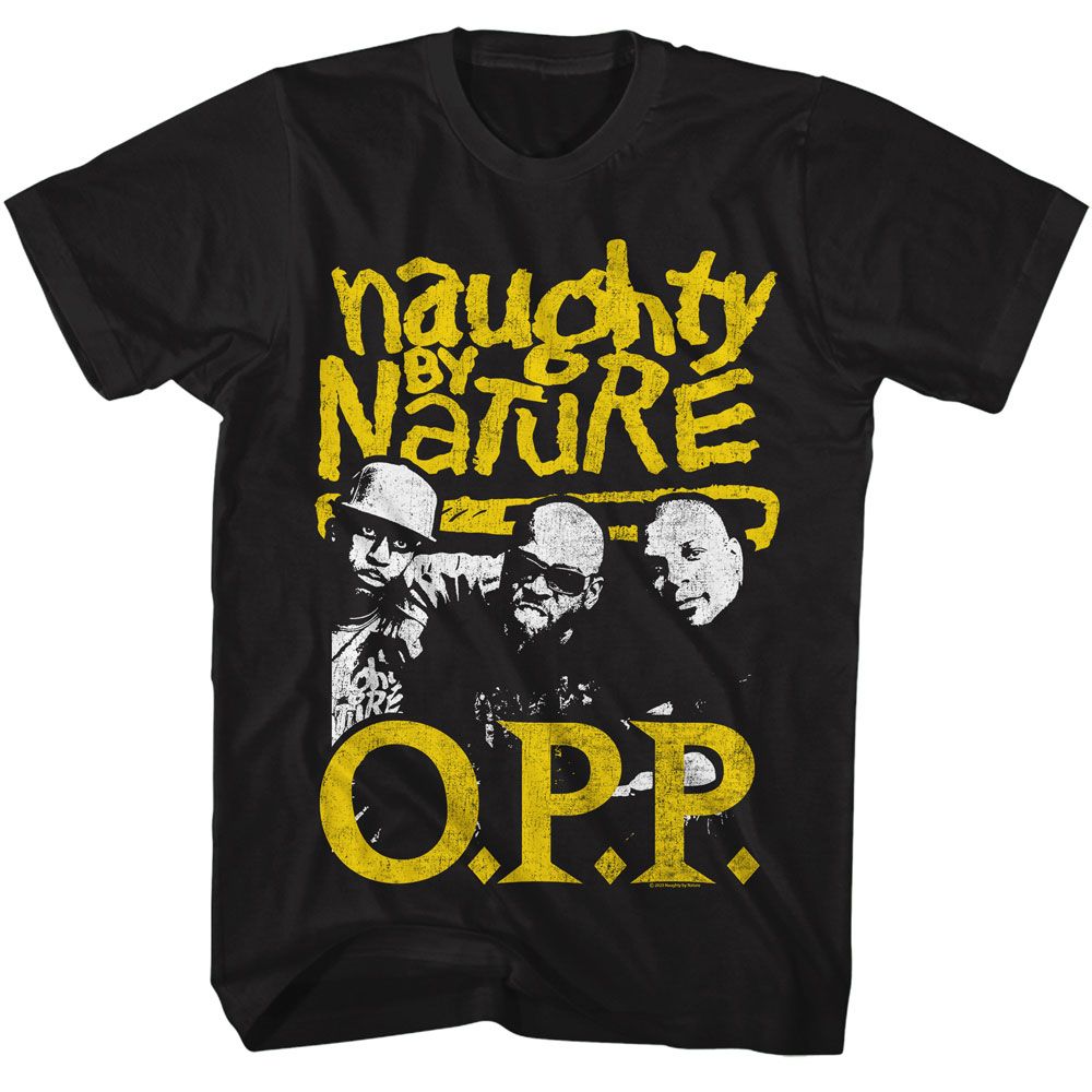Naughty By Nature - OPP 2 Color - American Classics - Solid Black Adult Short Sleeve T-Shirt