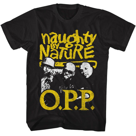 Naughty By Nature - OPP 2 Color - American Classics - Solid Black Adult Short Sleeve T-Shirt