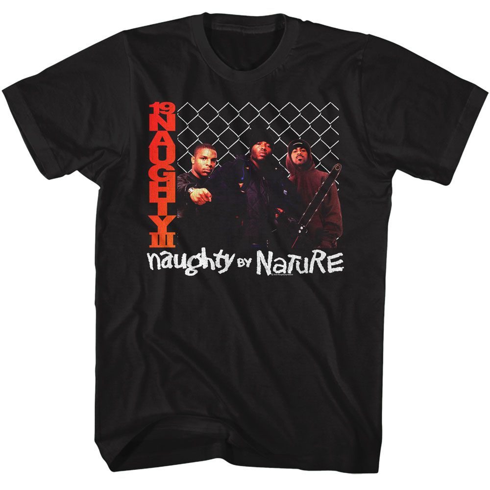 Naughty By Nature - Chainlink - American Classics - Solid Black Adult Short Sleeve T-Shirt
