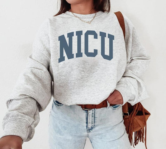 NICU Nurse Sweatshirt, Vintage Aesthetic Varsity Neonatal Intensive Care Unit Shirt, Nursing School Graduation, Nurse Appreciation Week Shirt, NICU Shirt