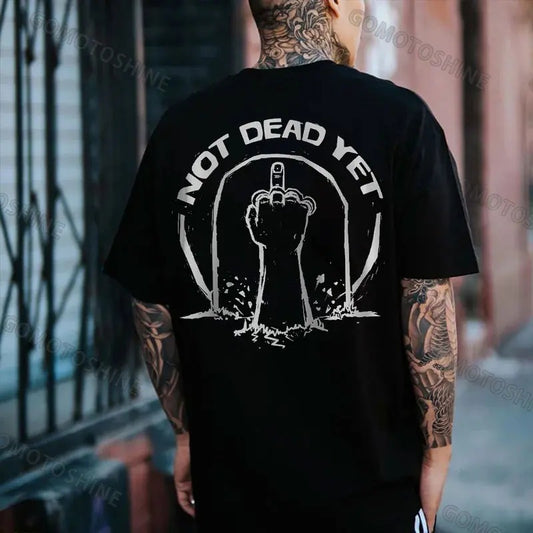 NOT DEAD YET Middle Finger Print Men's T-Shirt