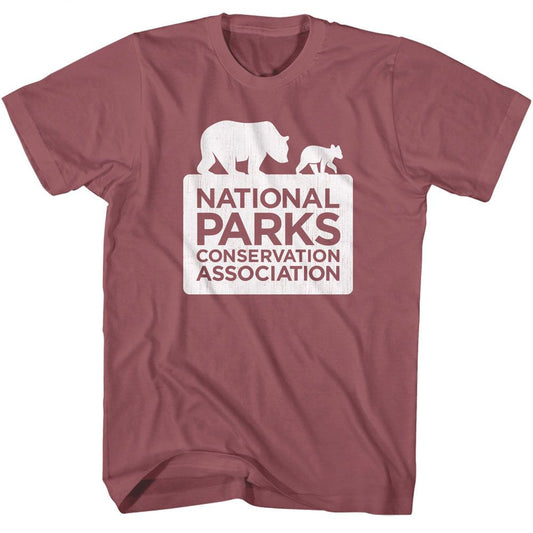 National Parks - Logo - American Classics - Solid Red Adult Short Sleeve T-Shirt Style001