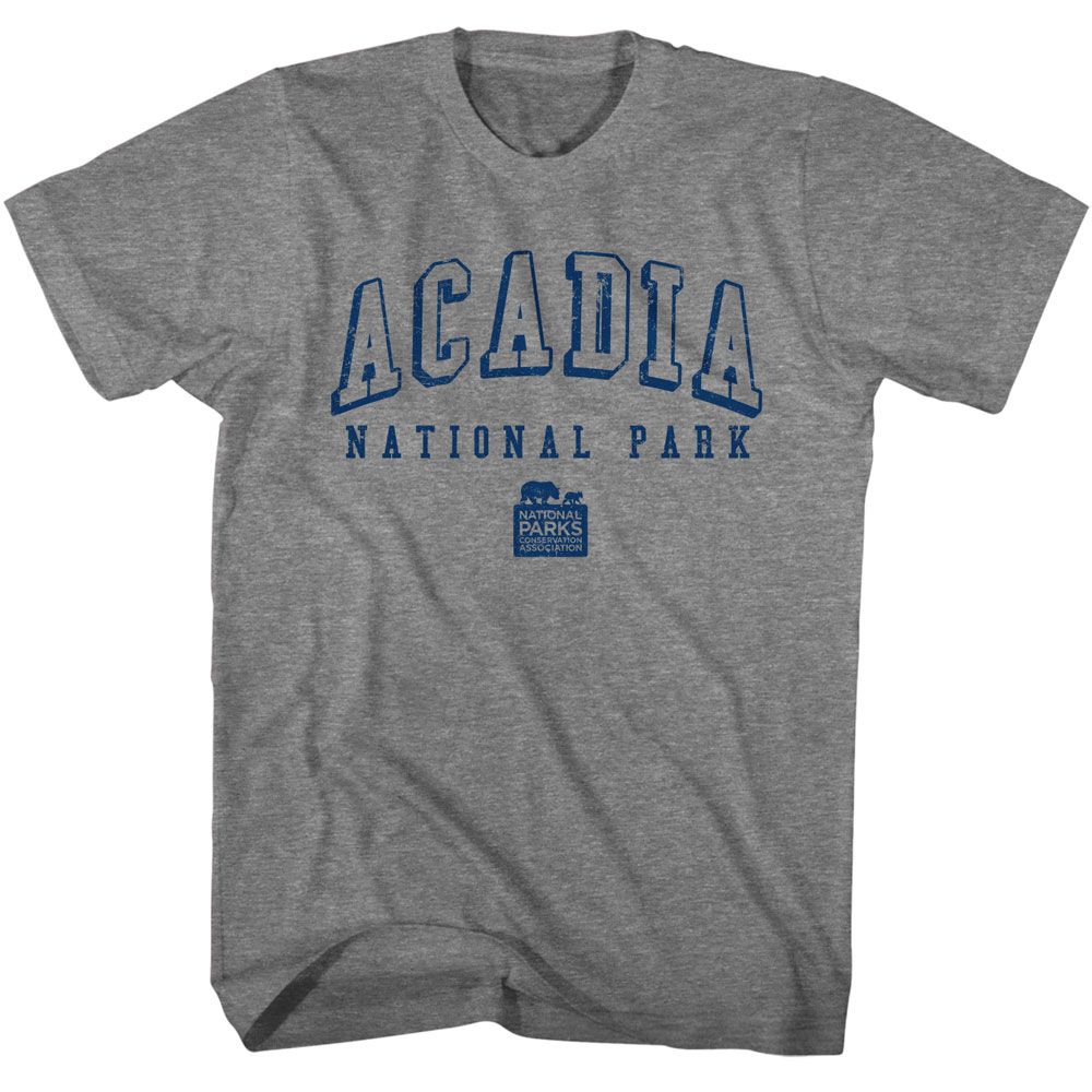 National Parks - Acadia Collegiate - American Classics - Solid Gray Adult Short Sleeve T-Shirt