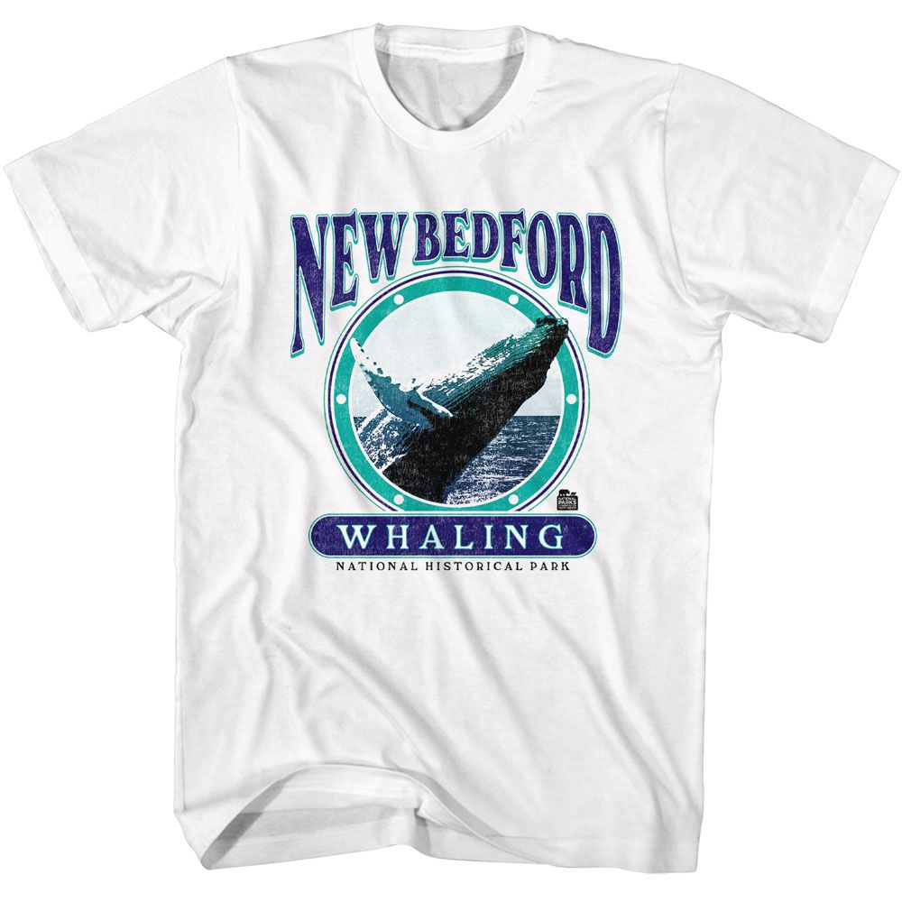 National Parks - New Bedford Whaling 96 - American Classics - Solid White Adult Short Sleeve T-Shirt
