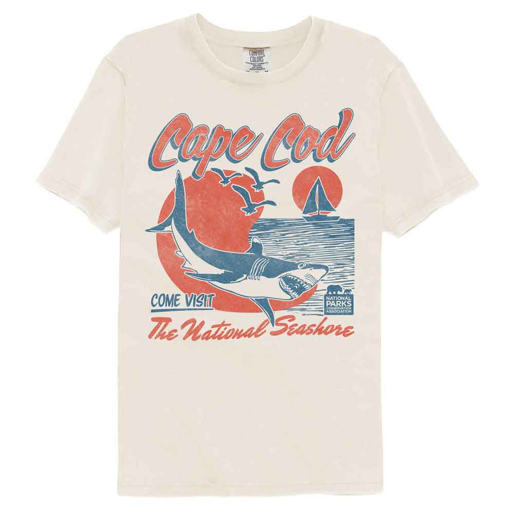 National Parks - National Seashore Shark - American Classics - Solid Beige Adult Short Sleeve Comfort Color T-Shirt