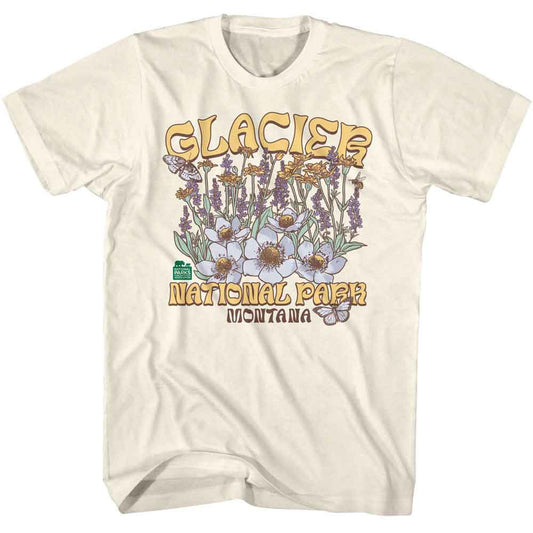 National Parks - Glacier Wildflowers - American Classics - Solid Off-White Adult Short Sleeve T-Shirt