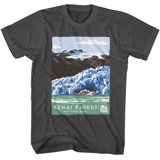 National Parks - Kenai Fjords - American Classics - Solid Gray Adult Short Sleeve T-Shirt