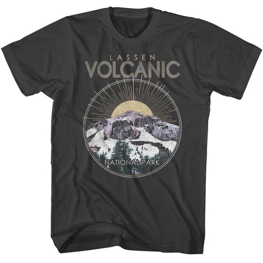 National Parks - Lassen Volcanic Circle - American Classics - Solid Gray Adult Short Sleeve T-Shirt