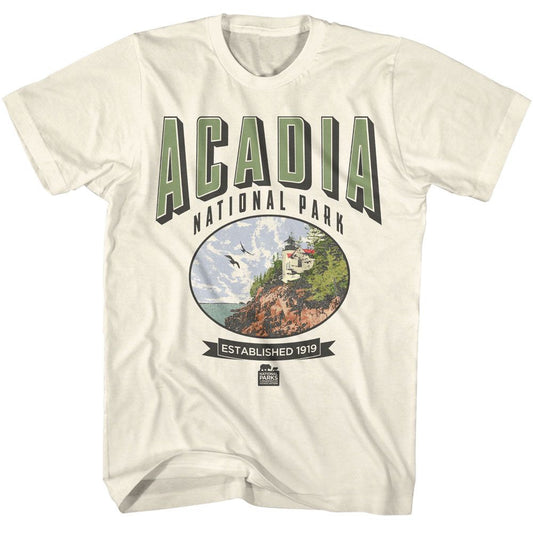 National Parks - Acadia Oval Est 1919 - American Classics - Solid Off-White Adult Short Sleeve T-Shirt