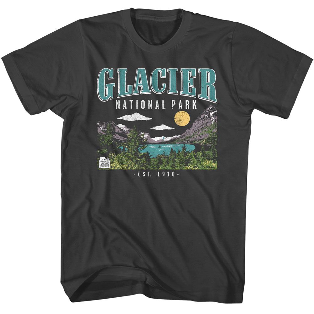 National Parks - Glacier National Park - American Classics - Solid Gray Adult Short Sleeve T-Shirt