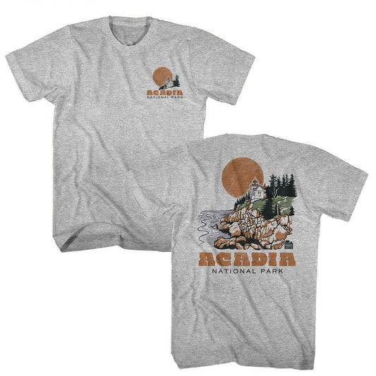 National Parks - Acadia - American Classics - Heather Gray Adult Short Sleeve T-Shirt