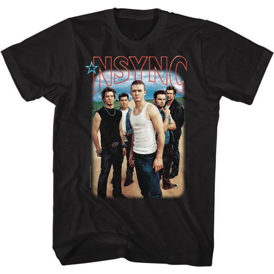 Nsync - Blu Skies & Logo - Short Sleeve - Adult - T-Shirt