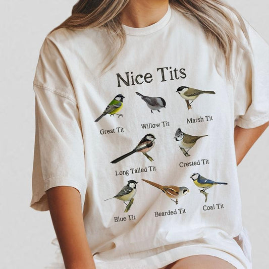 Nice Tits Shirt, Nice Tits bird, Birdwatchers Gift for Women, Bird Lovers T-Shirt, Comfort Shirt for Women, Birds Shirt, Birdwatcher Shirt, Cute Birdie Shirt, Funny Birds Tee,  Bird Lover Tee, Nature Lover T-Shirt, Funny Bird Watcher TShirt, Women Top