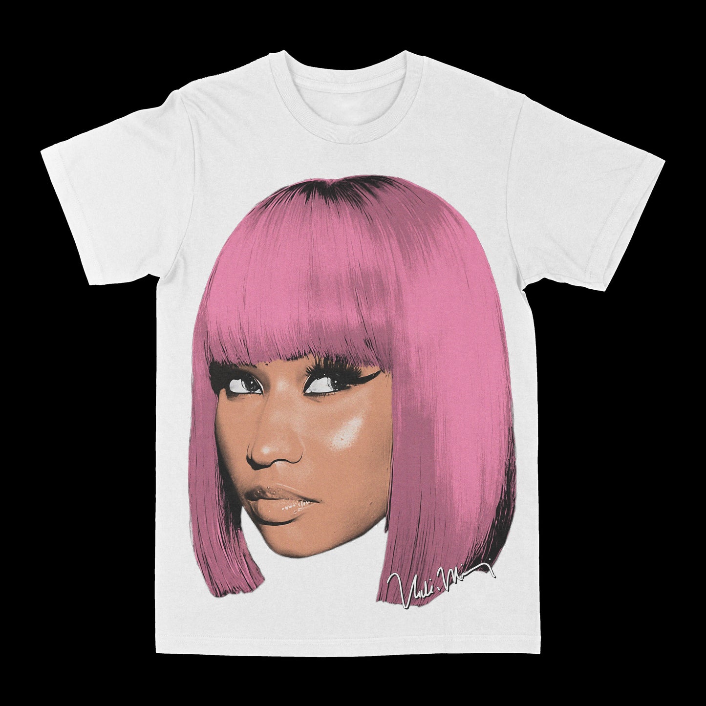 Nicki Minaj "Big Face Pink Hair" Graphic Tee Style001