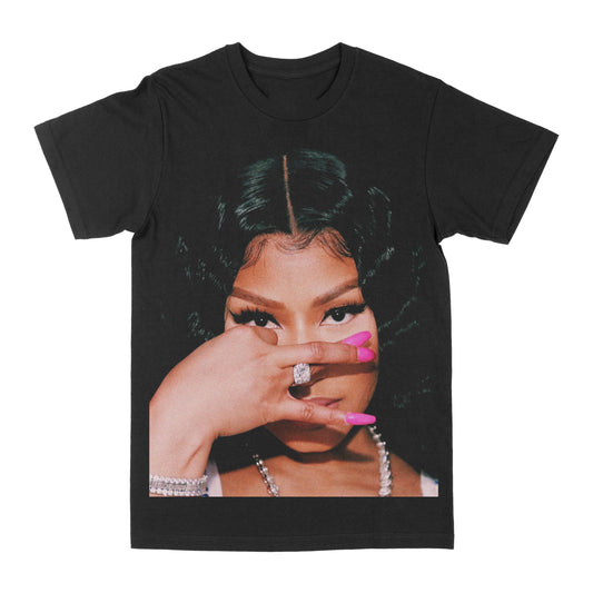 Nicki Minaj "Big Face Black Hair" Graphic Tee Style001