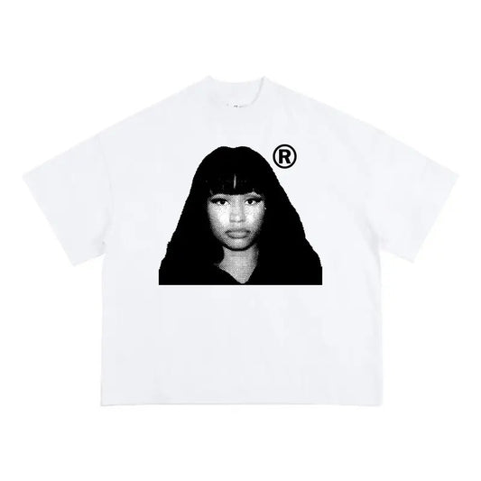 Nickiii Retro Minajjj Big Face Rap Tee - Retro and Stylish Graphic