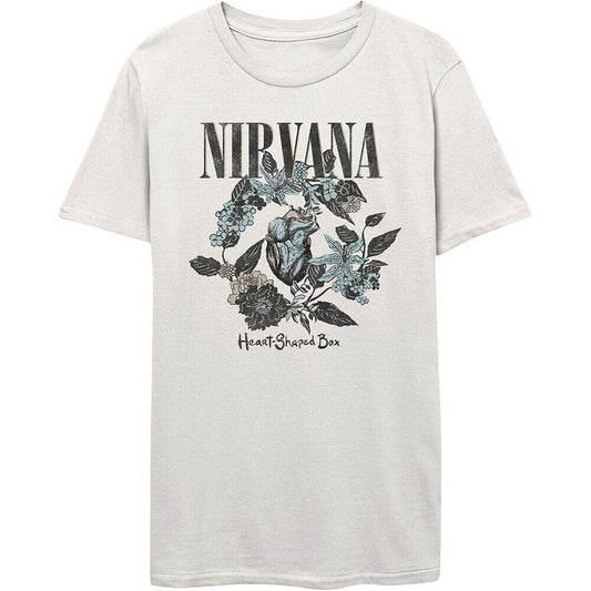 Nirvana T Shirt Heart Shaped Box Officially Licensed Mens White Tee Rock Merch Menswear Top
