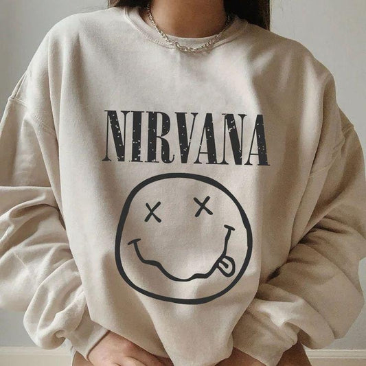 Nirvana Vintage Sweatshirt, Graphic Rock Music Merch