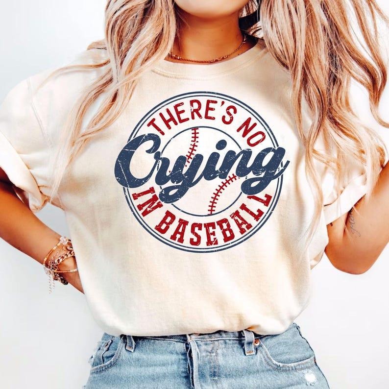 No Crying in Baseball Tee, Sports Mom Shirt, Fun Game Day Fashion