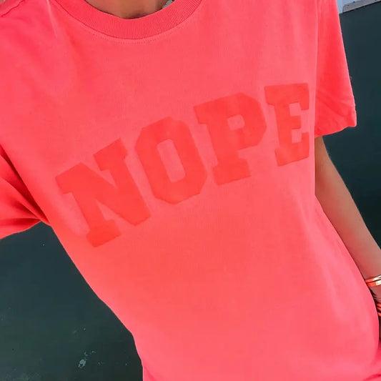 Nope Neon Coral Tee