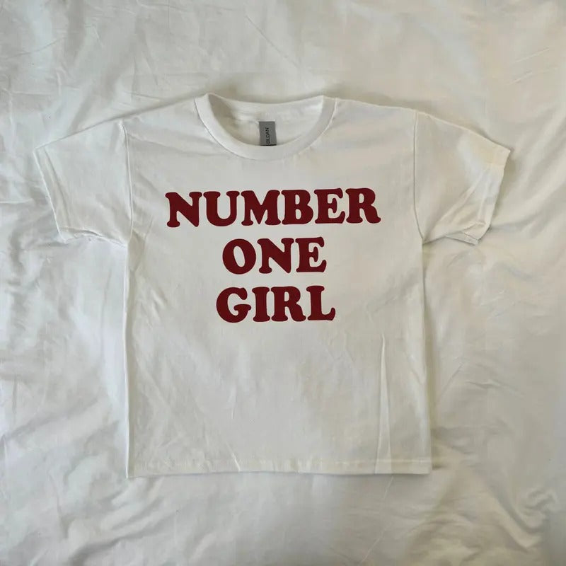 Number One Girl Baby Tee, vintage, Music Lover, Coquette, y2k clothing, Pinterest, 90s tee