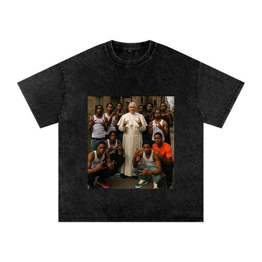Oblock Pope Shirt Streetwear Tee Funny First Pope Graphic Shirt