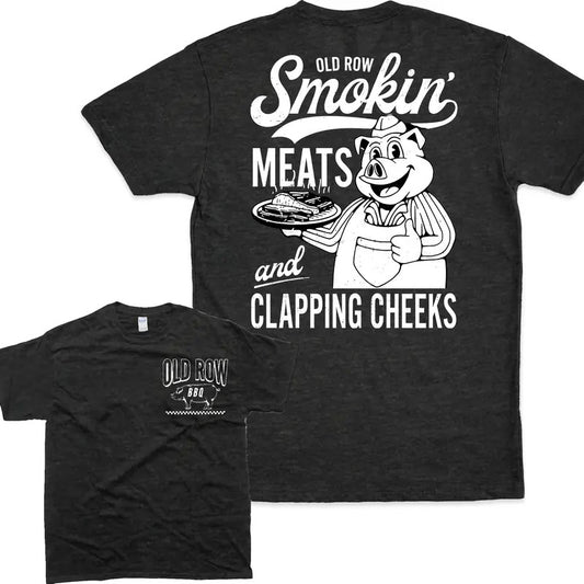 Old Row The Smokin Meats Graphic 2 Sides Tshirt - Unisex Style, 100% Cotton - Menswear