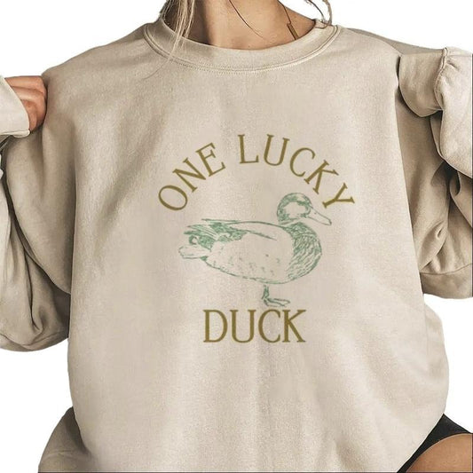 One Lucky Duck Birthday Sweatshirt Lucky Duck Shirt Hunting Duck Unisex Hoodie