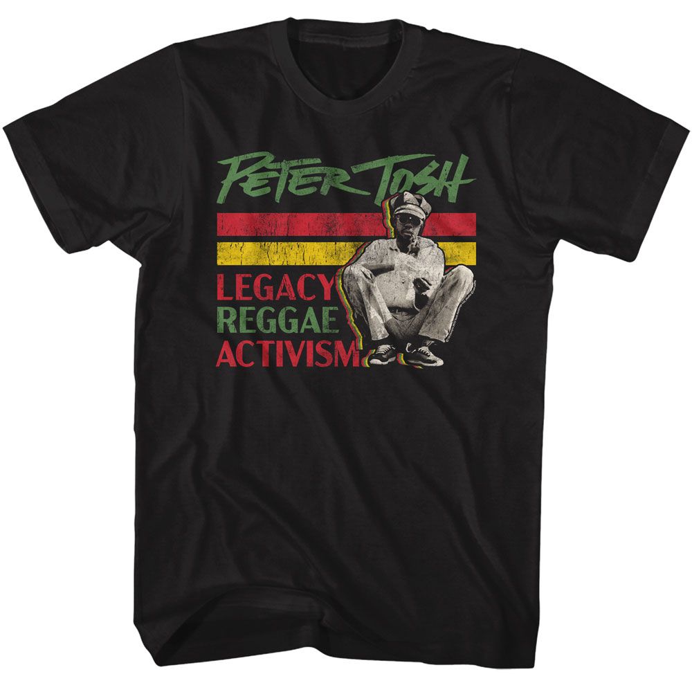 Peter Tosh - Legacy Reggae Activism - American Classics - Solid Black Adult Short Sleeve T-Shirt