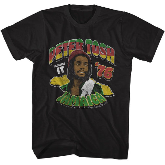 Peter Tosh - Legalize It 76 - American Classics - Solid Black Adult Short Sleeve T-Shirt