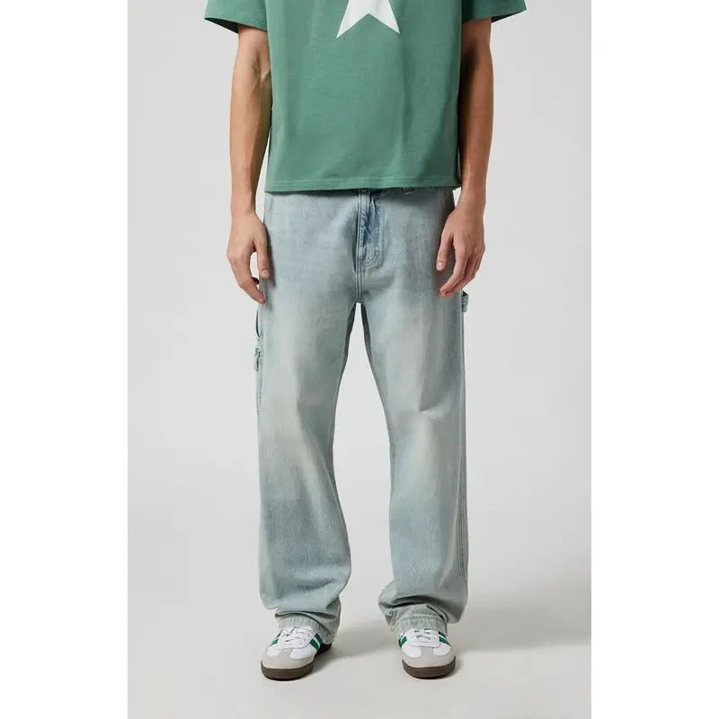 Pacsun Men's Dylan Baggy Jeans Cargo Carpenter Light Indigo