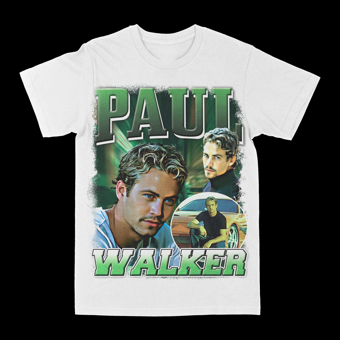 Paul Walker Green Graphic Tee Style001