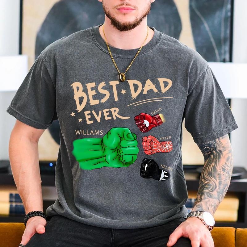Personalized Best Dad Ever Shirt, Dad and Children Fist Bump Shirt, Custom Daddy Sweatshirt, Dad Fist Bump Shirt, Worlds Best Dad Sweatshirt