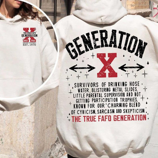 Personalized Generation X Shirt, Funny 50th Birthday Gift, 50th Birthday Generation X Tshirt, 50th Birthday Gen X Shirts for Women Cotton Top