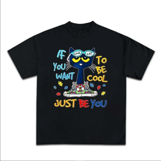 Pete the Cat Graphic Unisex Shirt Gift - Childhood Memories Tee | Cute Cartoon Character Apparel Men's Womenswear Top Shortsleeve Crewneck Underwear
