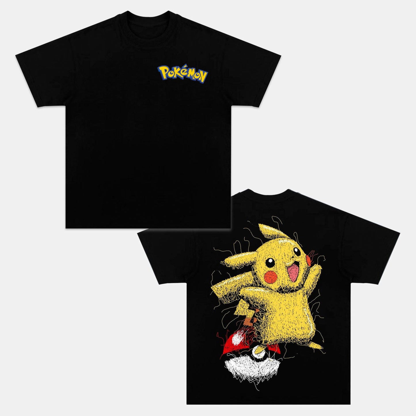 PIKACHU UNISEX ANIME INSPIRED VINTAGE T-SHIRTä¸¨POKÃ‰MON-[DS] Style002