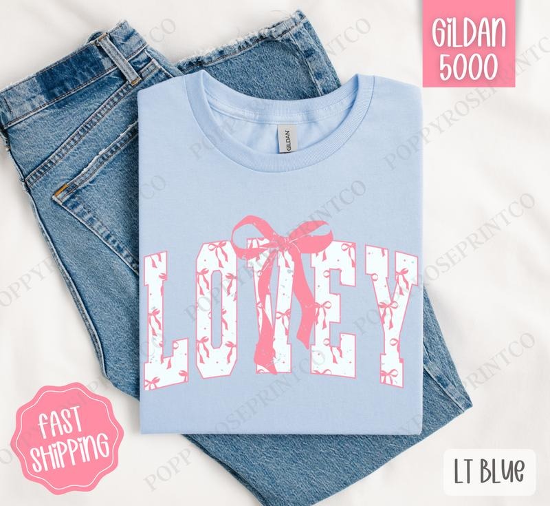 Pink Lovey Bow Shirt Gildan, Women's Tee, Cute Women's Tshirt Plus Sizes