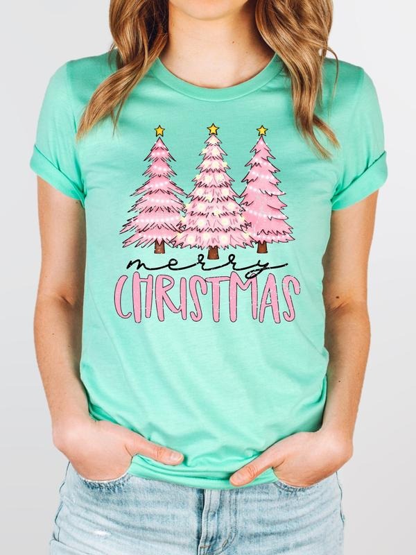 Pink and Mint Christmas Tee
