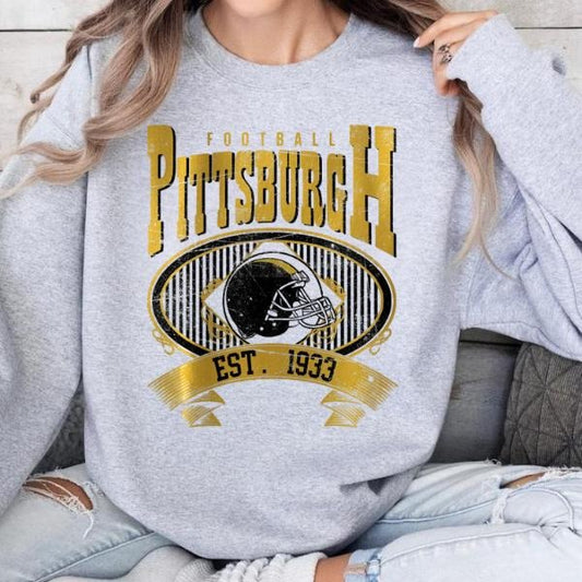 Pittsburgh Football Sweatshirt, Vintage Unisex Pittsburgh Crewneck, Gift for Football Fan