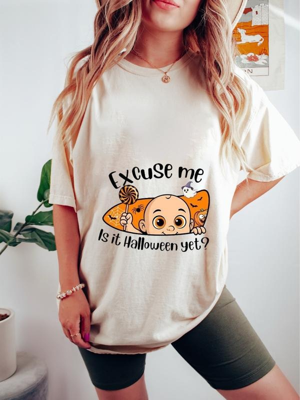 Pregnant Halloween Shirt, Excuse Me Is It Halloween Yet Shirt, Funny Baby October Shirt, Pregnancy Halloween Outfit, Mom to be Gift Shirt