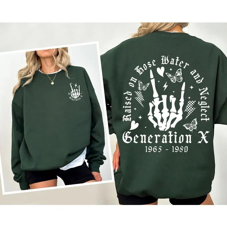 Premium  Generation X Shirt, Gen X TShirt, Gen X Colors TShirt, Generation X T-Shirt, Raised on Hose Water and Neglect Shirt, Funny Sarcastic T-Shirt