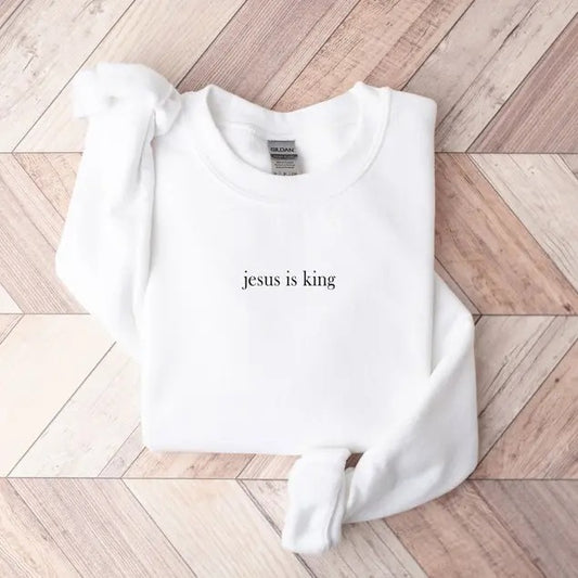 Premium  Jesus is king Sweatshirt, God is good sweatshirt, Christian Based Clothing, Faith Based Apparel, Christian Crewneck