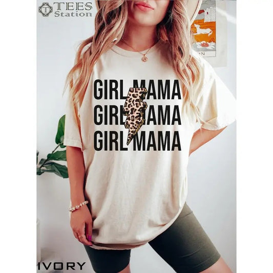 Premium  Lightning Bolt Girl Mama Shirt, Girl Mom, Mom Shirt For Mother's Day, Baby Shower Gift, Girl Mom Tshirt, Mama Tshirt, Graphic Mama Tee