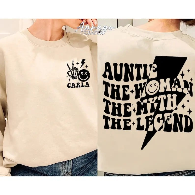 Premium  Personalized Auntie Shirt, Sister Gift, Auntie Gift, Gift For Aunt, Mother's Day Gift, Gift For God Mom,Favorite Aunt Shirt,Aunt Life Shirt