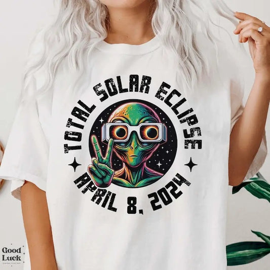 Premium  Total Solar Eclipse 2024 April 8, 2024 PNG, Solar Eclipse Shirts, Trendy Shirt, Alien Lover shirt