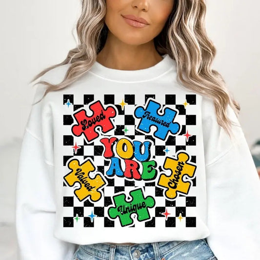 Premium  You are Unique Chosen Loved Valued Treasured  , Autism Awareness , Autism mom sweatshirt