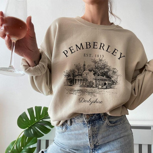 Pride and Prejudice sweatshirt Jane Austen gift Pemberley light academia shirt literature literary book shirt bookish reading bibliophile