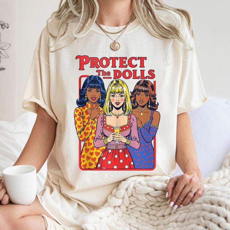 Protect the Dolls Tshirt, Trans Women Solidarity Retro Comic Book Shirt, Equality Shirts, Pride Shirts, Graphic Tee for Women